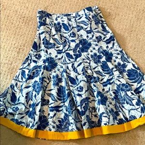 Blue and White Patterned Skirt